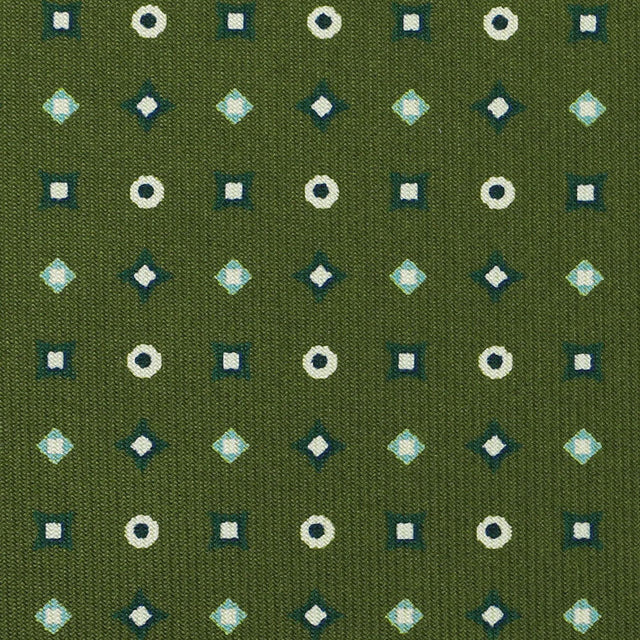 Floral Printed Silk Bespoke Tie - Olive