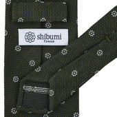 Floral Cashmere Silk Grenadine Tie Dark Hand Rolled