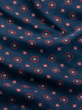 Men's Boxer Briefs Cotton Navy Blue & Red Rose Motif