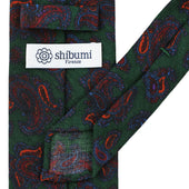 Paisley Printed Wool Challis Tie Hand Rolled