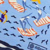 Beach Motif Wool Silk Pocket Square Sky 40x40cm
