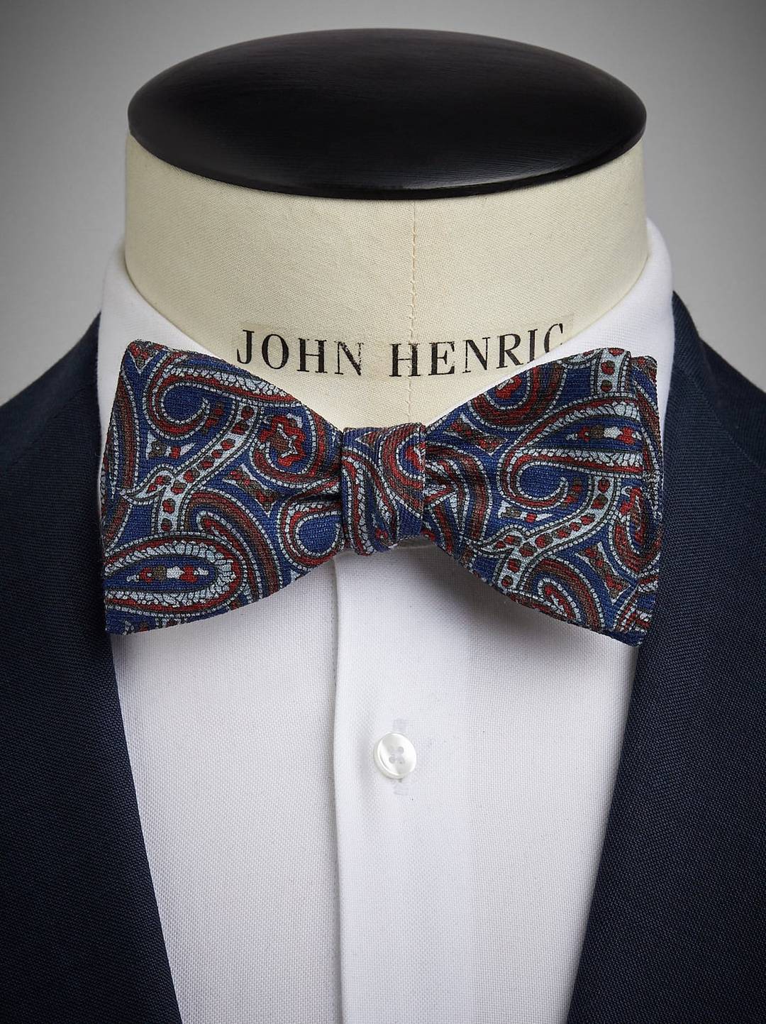 Burgundy Bow Tie Wool Paisley