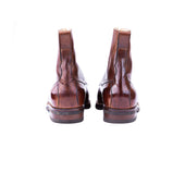 High Cut Derby Boots In Light Brown Crust Calf Leather