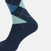 Azzurro Wool Check Length Socks