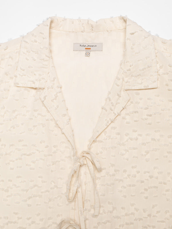 Moa Tie Fringe Shirt Offwhite