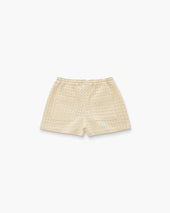 Ecru Drizzle Waffle Shorts