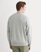 Luxe Merino Double-Knit Sweater | Heathered Grey