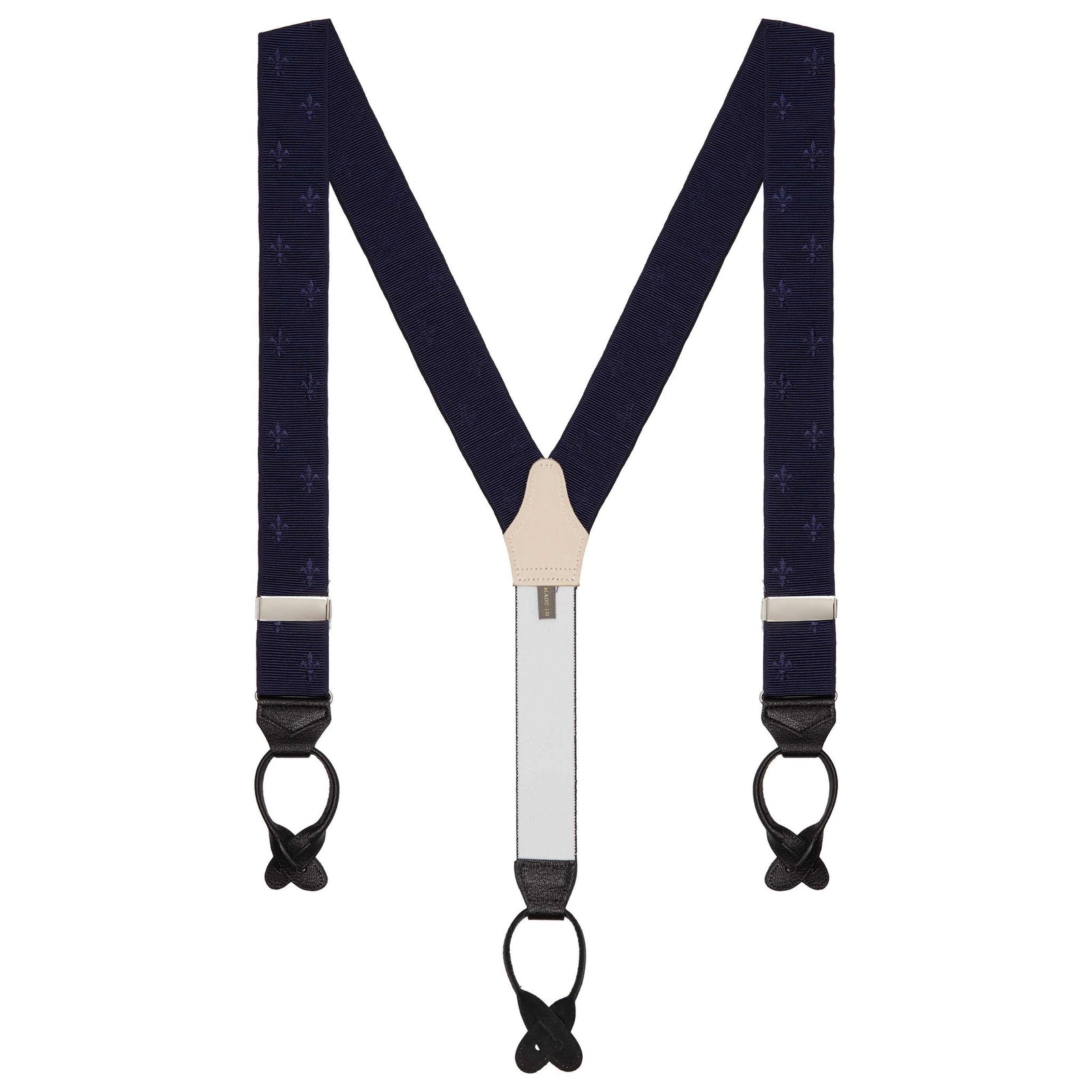 Navy Fleur De Lys Braces
