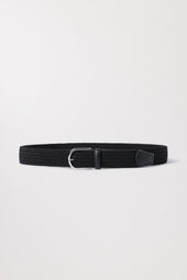 Braided Elastic Belt Vegan Leather Asket