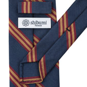 Mogador Striped Silk Cotton Tie Hand Rolled