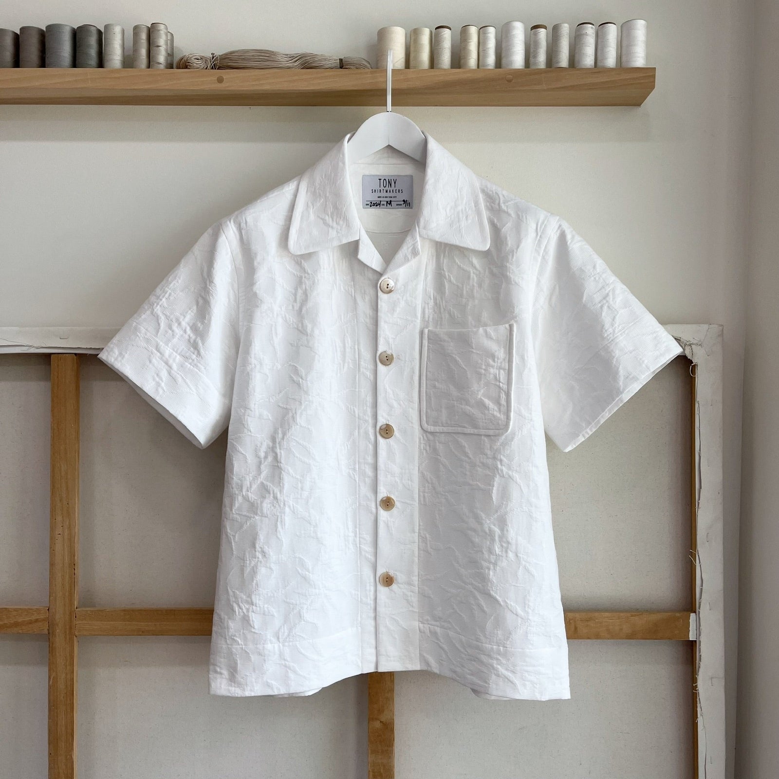 Floral Cotton Jacquard Camp Shirt