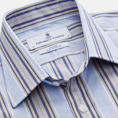 Pale And Yellow Stripe Cotton Regular Fit Mayfair Shirt
