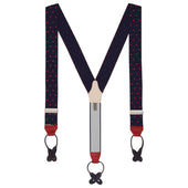 Navy and Red Webbed Spot Braces