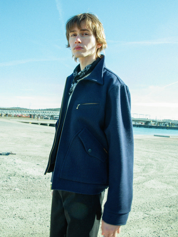 Blake Wool Zip Jacket Blueberry