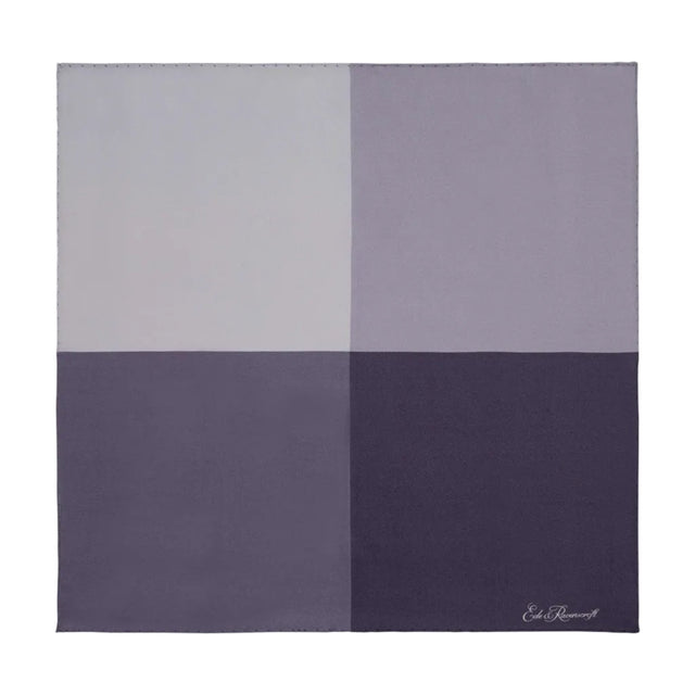 Grey Silk Four Colour Block Pocket Square