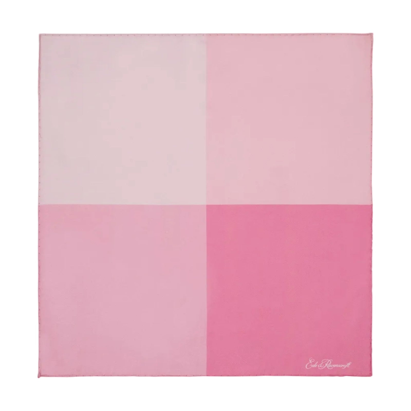 Pink Silk Four Colour Block Pocket Square