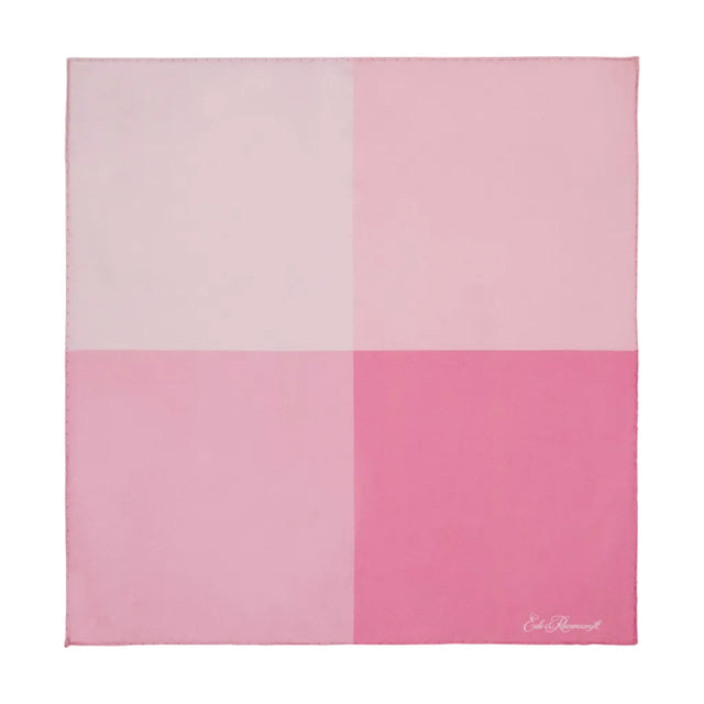 Pink Silk Four Colour Block Pocket Square
