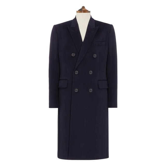 Halesworth Navy Wool Cashmere Coat