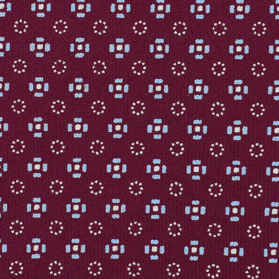 Floral Printed Silk Bespoke Tie Berry