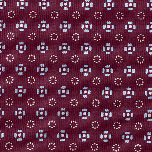 Floral Printed Silk Bespoke Tie - Berry