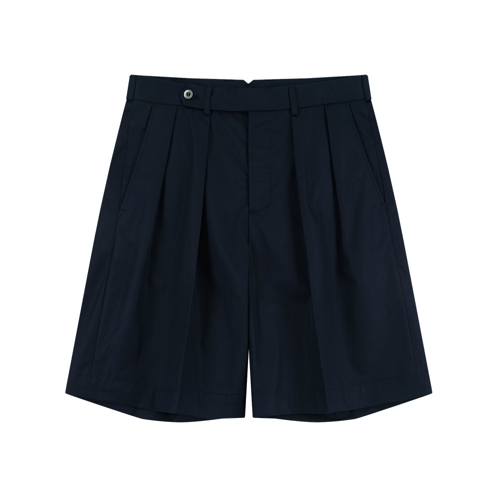 Essential Gabardine Cotton Double Pleats Chino Shorts