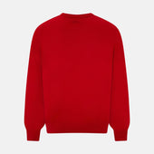 Red Fine Merino V Neck Jumper