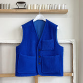 Pervinca/Cina Blue Reversible Casentino Wool Vest