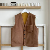 Senape Cammello Scuro Reversible Casentino Wool Vest