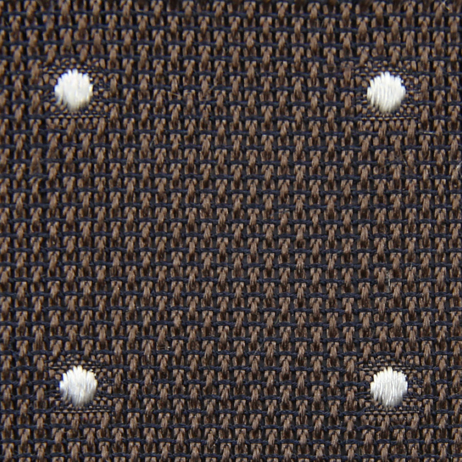 Dotted Grenadine Garza Fina Bespoke Tie Brown