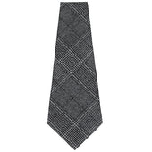 Checked Bespoke Wool Tie Grey