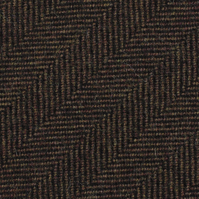 Herringbone Bespoke Wool Tie - Brown
