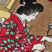 Ukiyo E Silk Pocket Square Ikebana I 40x40cm