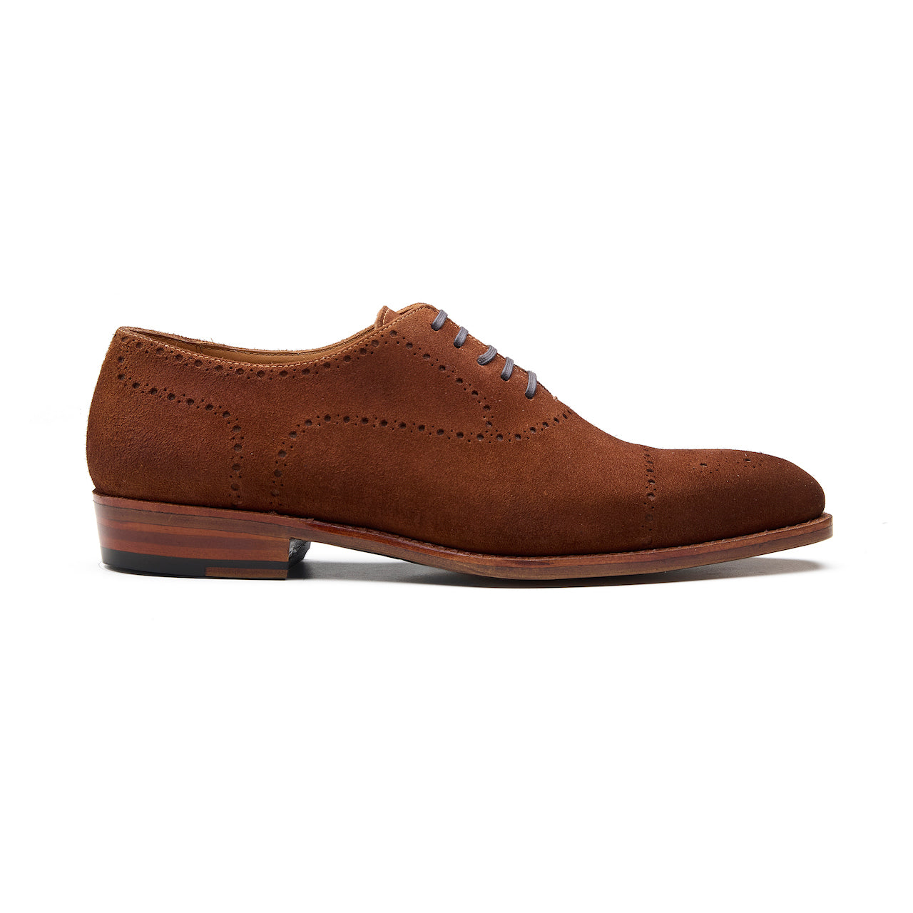 Constello True Seamless Faux Cap Toe Semi Brogue Hand Welted Castorino Suede French