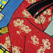 Ukiyo E Silk Pocket Square Abe No Yasuna 40x40cm