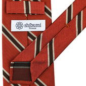 Repp Stripe Silk Tie Hand Rolled