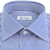 Poplin Semi Spread Shirt Pencil Stripe