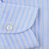 Poplin Semi Spread Shirt Sky Halo Stripe