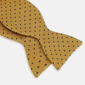And Yellow Micro Dot Silk Bow Tie