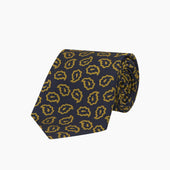 And Gold Petal Paisley Silk Tie