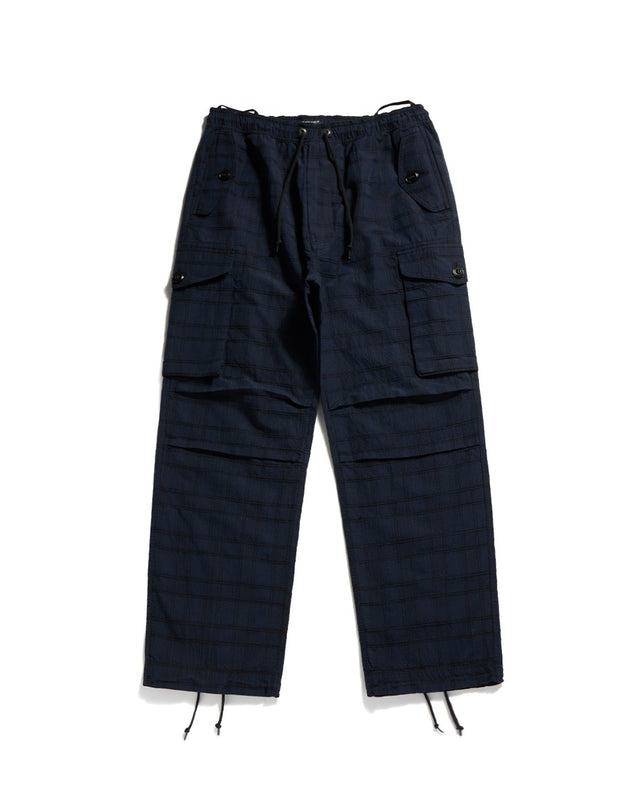 COMBAT EASY PANTS / NAVY LINEN CHECK