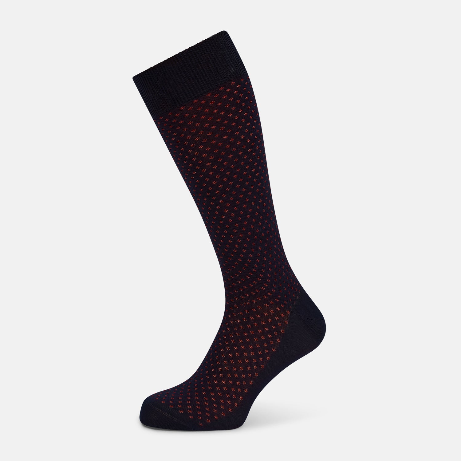 Red Motif Mid Length Socks