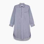 Pale And White Pinstripe Cotton Blend Sussex Nightshirt