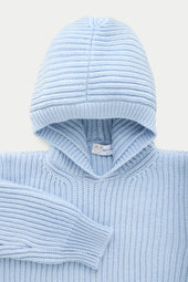 Wool Chunky Pullover Hoodie Icicle