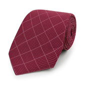 Dotted Check Pattern Printed Silk Tie