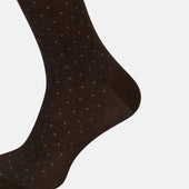 Dark Blue Pale Dot Mid Length Socks