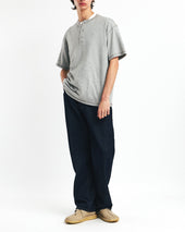Henley Neck T Shirts Melange Grey