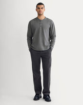 Thermal Henley in Cozy Waffle | Heathered Charcoal