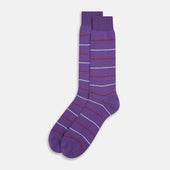 Purple Striped Mid Length Socks