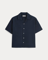 Cropped Resort Shirt | Navy