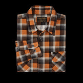 Field Flannel Shirt - Amber Rust / Gray Plaid